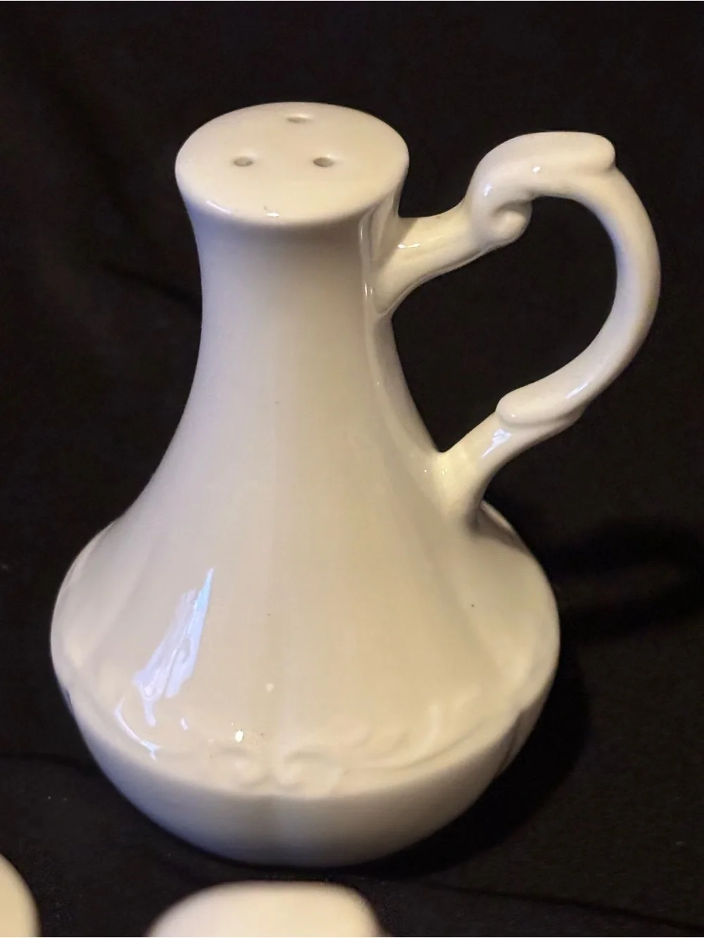 Vintage All White Meakin Salt & Pepper Shakers.